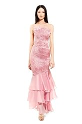 Modest Chiffon/Taffeta/Tulle Applique Crystals Beaded Lace Crystal Evening Dress 