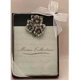 Magnetic Memo Clip - Pretty Pewter and Rhinestone Flower CLEARANCE