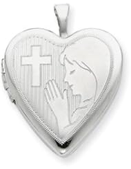 Genuine IceCarats Designer Jewelry Gift Sterling Silver 20Mm Girls Communion Heart Locket