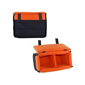 2003 Padded Partition Bag Case for Canon Nikon DSLR (Orange) + Worldwide free shiping