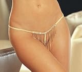 Rhinestone Thong Gold Metal Fringe SeXy Skimpy Pantie