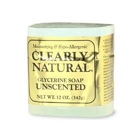 Clearly Natural Glycerine Soap, Unscented, 4 Ounce Bars (3 Bars)