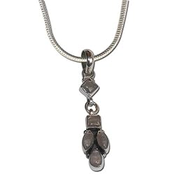 Silver Locket Pendant Rosequartz Gemstone Jewelry 1.75 inches (gpndt044)