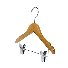 <b>Children's Blonde Wood Hangers with Clips - Set of 5 by Richards Homewares</b>