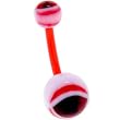 Bioplast Red Cateye Star Belly Ring