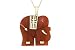 14K Yellow Gold Red Jade and Ruby Elephant Pendant w/Chain