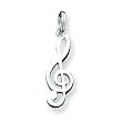 Sterling Silver Music Note Charm with 20 Inch Chain