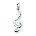 Sterling Silver Music Note Charm with 20 Inch Chain