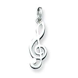 Sterling Silver Music Note Charm with 20 inch Sterling Silver Chain