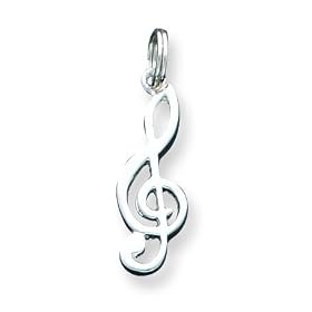 Buy Sterling Silver Music Note Charm with 20 inch Sterling Silver Chain made by A Great Jewelry Co. now!