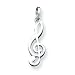 Sterling Silver Music Note Charm with 20 Inch Chain