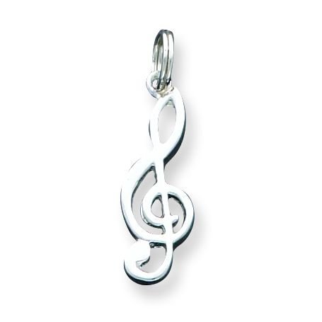 Sterling Silver Music Note Charm with 20 inch Sterling Silver Chain