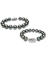 9.5x10mm Black Tahitian South Sea Cultured Pearl Bracelet - 7 inches