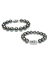 9.5x10mm Black Tahitian South Sea Cultured Pearl Bracelet - 7 inches