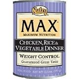 Nutro Max Weight Control Chicken, Rice and Vegetable Dinner (12/12.5-oz cans)