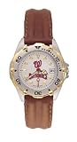 Washington Nationals All Star Ladies Black Leather Strap Watch