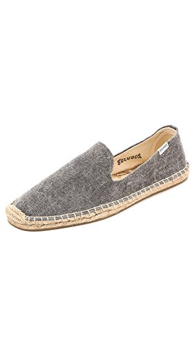 Soludos Men's Washed Canvas Smoking Slippers, Dark Grey, 10 D(M) US