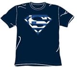Superman GREEK SHIELD Logo Adult Navy Blue T-shirt Tee Shirt