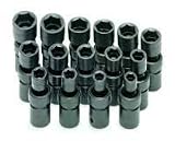 S K Hand Tools (SKT34350) 15 Piece 1/2in. Drive Metric Standard 6 Point Swivel Impact Socket Set