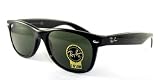 Ray-Ban New Wayfarer RB2132 5518 901L Black Crystal Green Sunglasses [Apparel]
