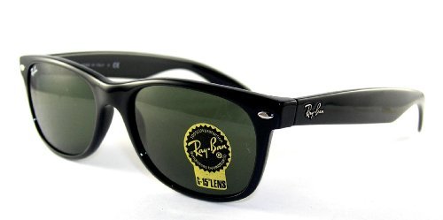 Ray-Ban New Wayfarer RB2132 5518 901L Black/Crystal Green Sunglasses [Apparel]