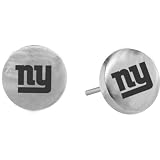 Team Titanium New York Giants Steel Button Logo Earrings