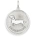 dachshund45 - 14kt White Gold Polished Engraveable Dachshund Dis