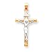 14k Two-tone INRI Crucifix Pendant