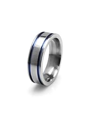 7mm Gray Titanium Ring with Colored Anodized Color Border Inlay