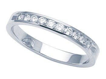 0.25 cts Round Diamonds Band - Platinum, 18kt White or Yellow Gold