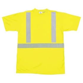 CSS Class II Safety Shirt with 2in. AIREX Reflective Stripes, Lime/Yellow, Large