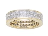 Princess Diamonds Eternity Band - Platinum, White or Yellow Gold 3.60 cts