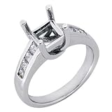 14k White Princess Cut 0.56 Ct Diamond Engagement Ring - Size 7.0