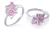 Princess Cut Pink CZ Ring Sterling Silver