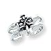 Sterling Silver Antiqued CrosStoe Ring