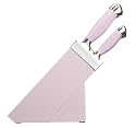 Kitchen Craft Candy Stainless Steel Knife Set with Matching Block - Pink...