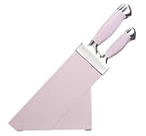 Kitchen Craft Candy Stainless Steel Knife Set with Matching Block - Pink
