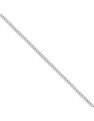 14k White Gold 16in 1.3mm Solid Polished Franco Necklace Chain. Metal Wt- 4.09g