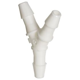 Value Plastics Y230-1  Y Tube Fitting with 200 Series Barbs, 1/8" (3.2 mm) ID Tubing, White Nylon, (25-Pack)