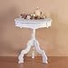 Antique-Style Round Occasional Table in Distressed White Wood - Aspen Country Store - FREE Shipping