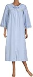 Embroidered Seersucker Zip-Front Robe