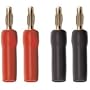 Acoustic Research AP307 Speaker Banana Ends, set screw type, 2 pr./pkg Red/Black