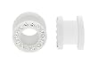 White Acrylic Plug with White CZ - 2g-Sold as a Pair