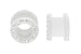 White Acrylic Plug with White CZ - 2g-Sold as a Pair