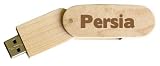 Engraved Wooden USB Flash Drive 8 GB with chain - Engraved name Persia