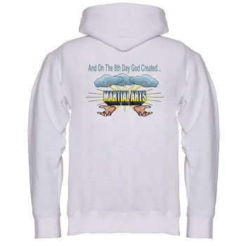 And On The 8th Day God Created MARTIAL ARTS Youth Zippered Hooded Sweatshirt Fleece Jacket LT BLUE X-LARGE (XL)