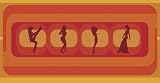 70er retro lounge Design Panorama Poster - Plakat - Kunstdruck