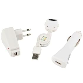 Autre Chargeur 3 en 1 Secteur + Voiture + USB Pour Apple iphone 3G 3GS