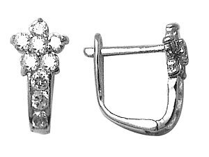 Cheap Girls Jewelry April Birthstone Flower Gemstone Huggie Earrings 925 Sterling Silver With Secure Lever Back - Jewelry At Cost For Sale