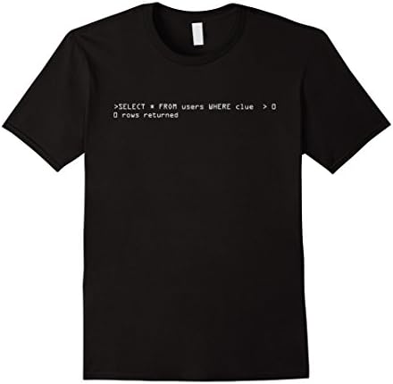 Men's Clueless Users SQL Query Humor T-Shirt Gift 3XL Black